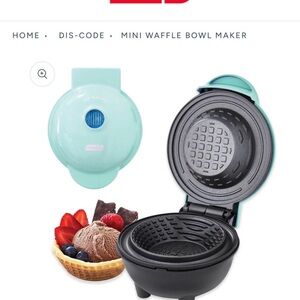 Dash Mini Waffle Bowl Maker - Aqua